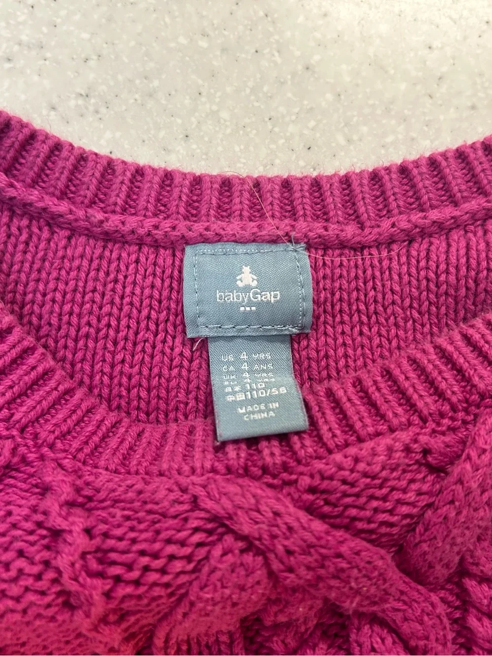 Baby Gap Pink Cable Knit Sweater Dress Girls Size 4T